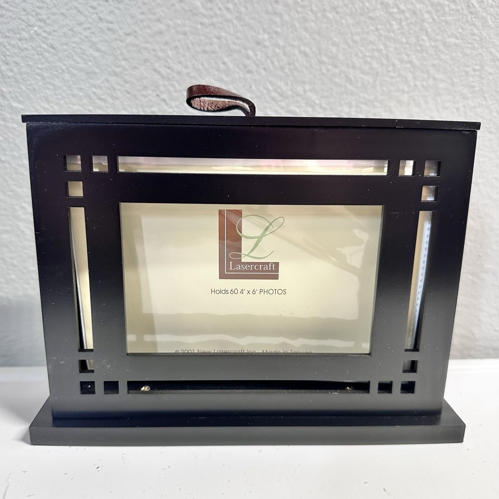 Vintage 2001 Lasercraft Flip Photo Album Frame Holds 60 4x6 Photos Black Y2K